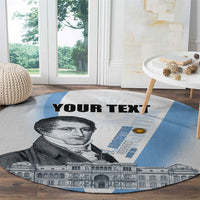 Custom Argentina Manuel Belgrano Round Carpet Flag Day - Patriotic Sun of May