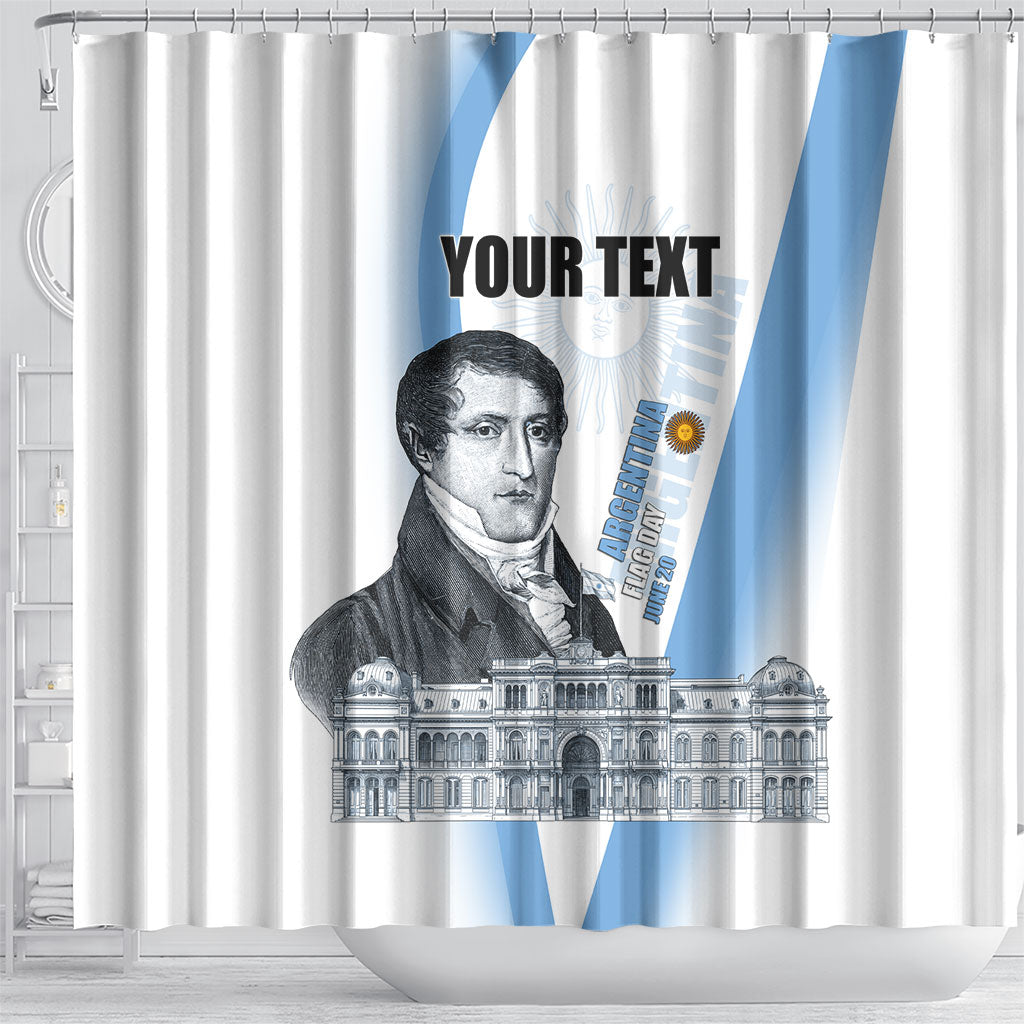 Custom Argentina Manuel Belgrano Shower Curtain Flag Day - Patriotic Sun of May