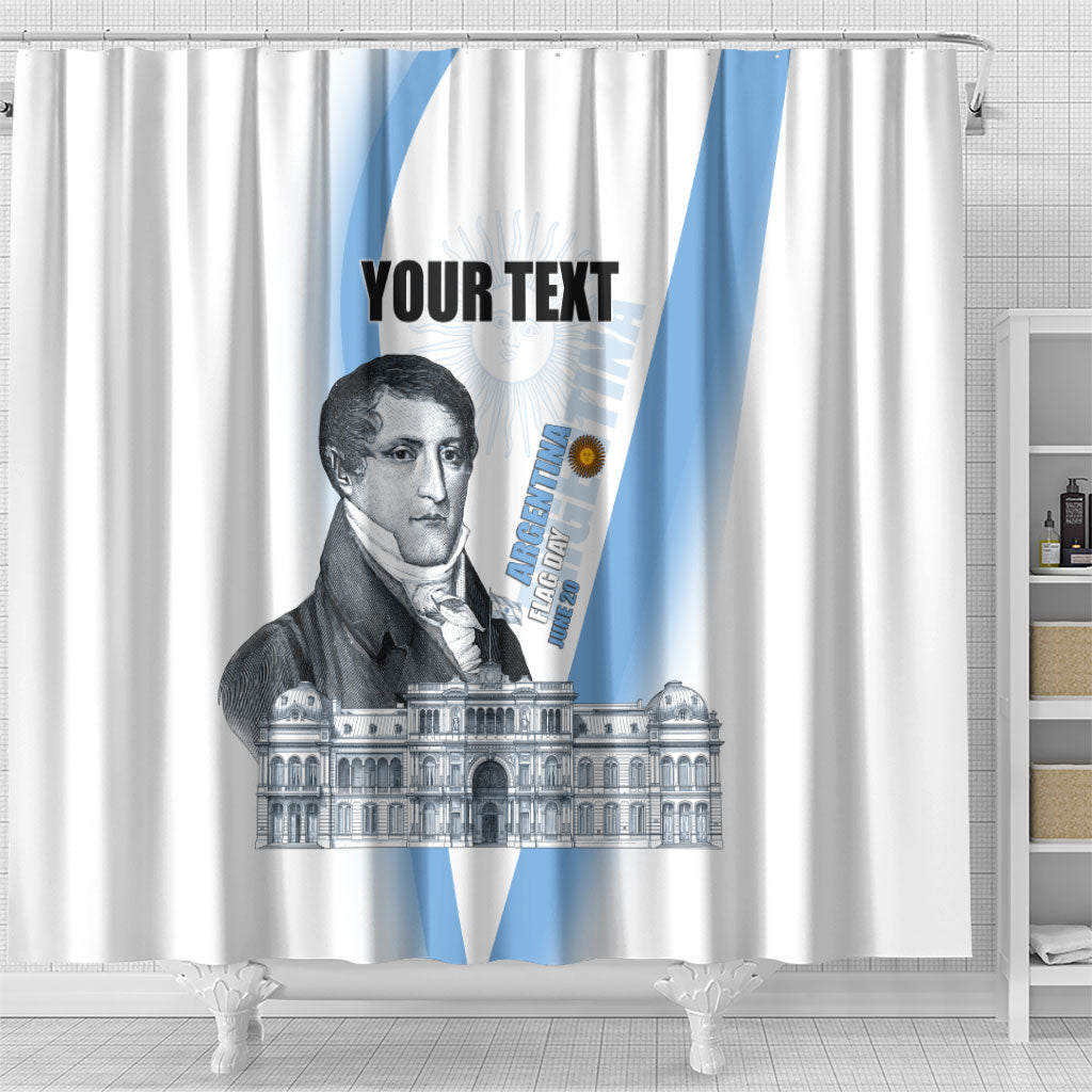 Custom Argentina Manuel Belgrano Shower Curtain Flag Day - Patriotic Sun of May