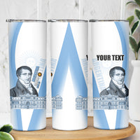 Custom Argentina Manuel Belgrano Skinny Tumbler Flag Day - Patriotic Sun of May