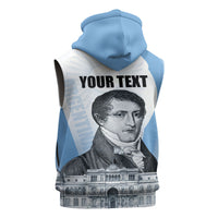 Custom Argentina Manuel Belgrano Sleeveless Hoodie Flag Day - Patriotic Sun of May