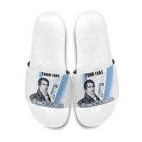 Custom Argentina Manuel Belgrano Slide Sandals Flag Day - Patriotic Sun of May