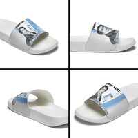 Custom Argentina Manuel Belgrano Slide Sandals Flag Day - Patriotic Sun of May