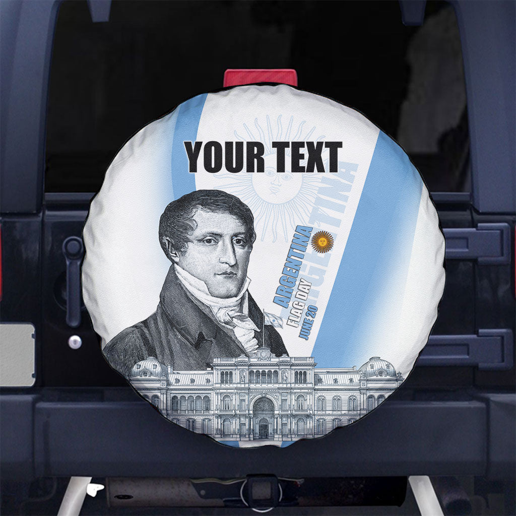 Custom Argentina Manuel Belgrano Spare Tire Cover Flag Day - Patriotic Sun of May