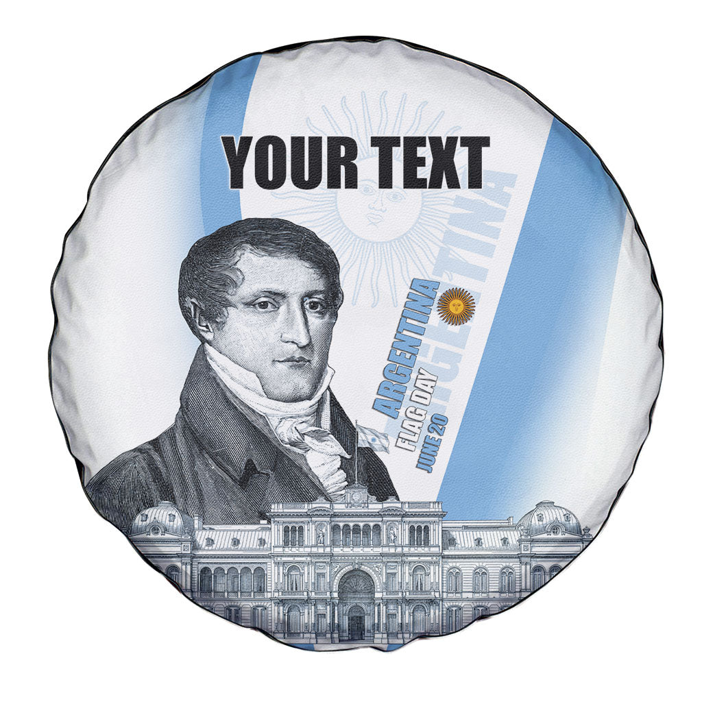 Custom Argentina Manuel Belgrano Spare Tire Cover Flag Day - Patriotic Sun of May