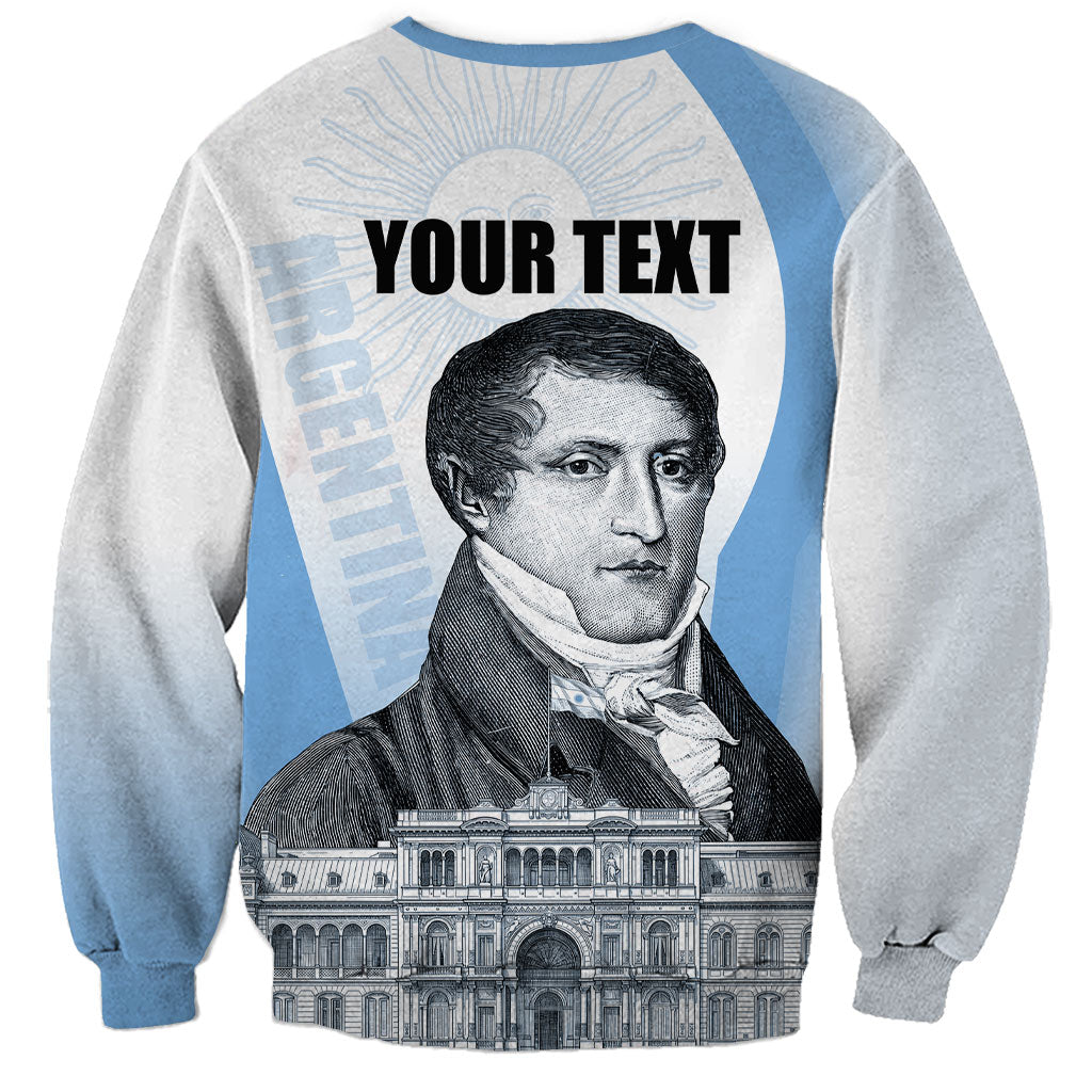 Custom Argentina Manuel Belgrano Sweatshirt Flag Day - Patriotic Sun of May