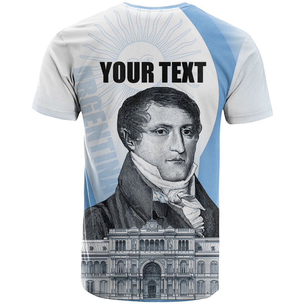 Custom Argentina Manuel Belgrano T Shirt Flag Day - Patriotic Sun of May