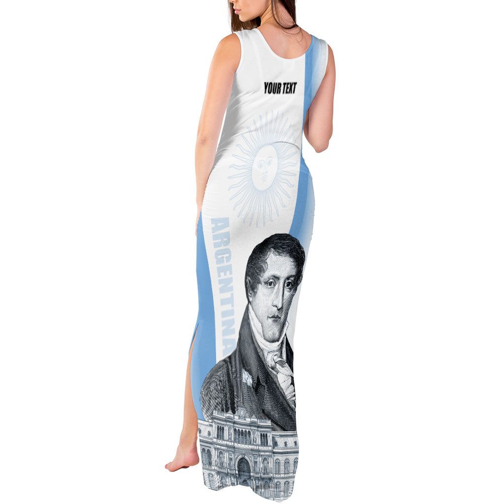 Custom Argentina Manuel Belgrano Tank Maxi Dress Flag Day - Patriotic Sun of May