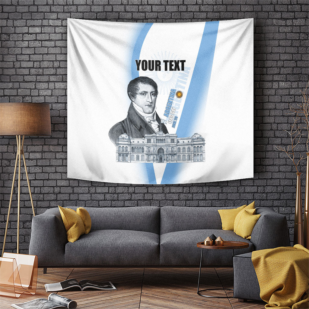 Custom Argentina Manuel Belgrano Tapestry Flag Day - Patriotic Sun of May