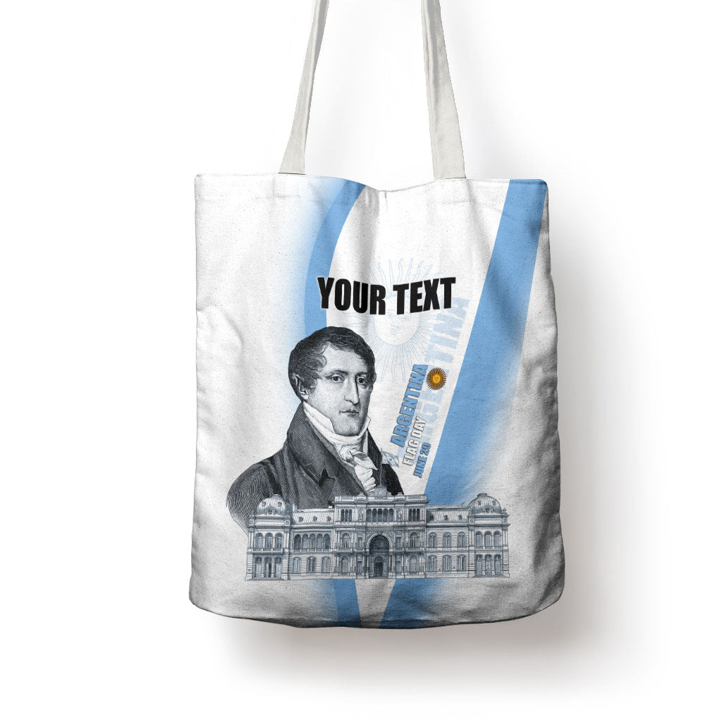 Custom Argentina Manuel Belgrano Tote Bag Flag Day - Patriotic Sun of May