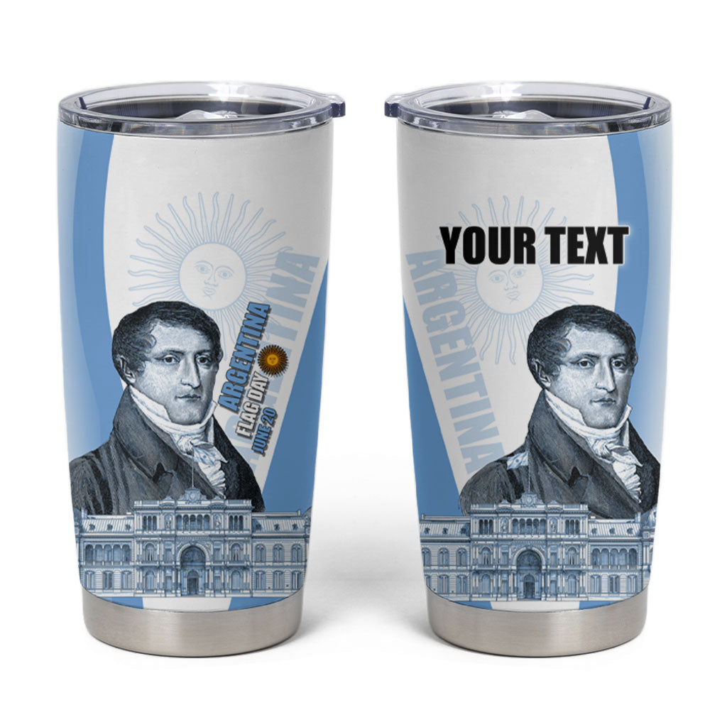 Custom Argentina Manuel Belgrano Tumbler Cup Flag Day - Patriotic Sun of May