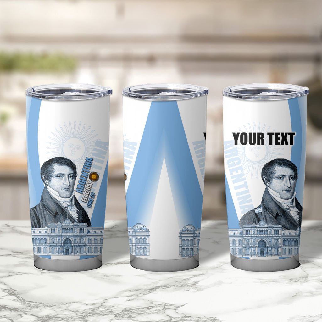 Custom Argentina Manuel Belgrano Tumbler Cup Flag Day - Patriotic Sun of May