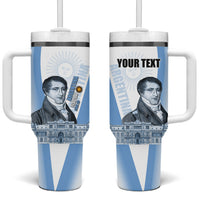 Custom Argentina Manuel Belgrano Tumbler With Handle Flag Day - Patriotic Sun of May