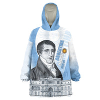 Custom Argentina Manuel Belgrano Wearable Blanket Hoodie Flag Day - Patriotic Sun of May