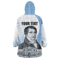 Custom Argentina Manuel Belgrano Wearable Blanket Hoodie Flag Day - Patriotic Sun of May