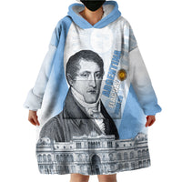 Custom Argentina Manuel Belgrano Wearable Blanket Hoodie Flag Day - Patriotic Sun of May