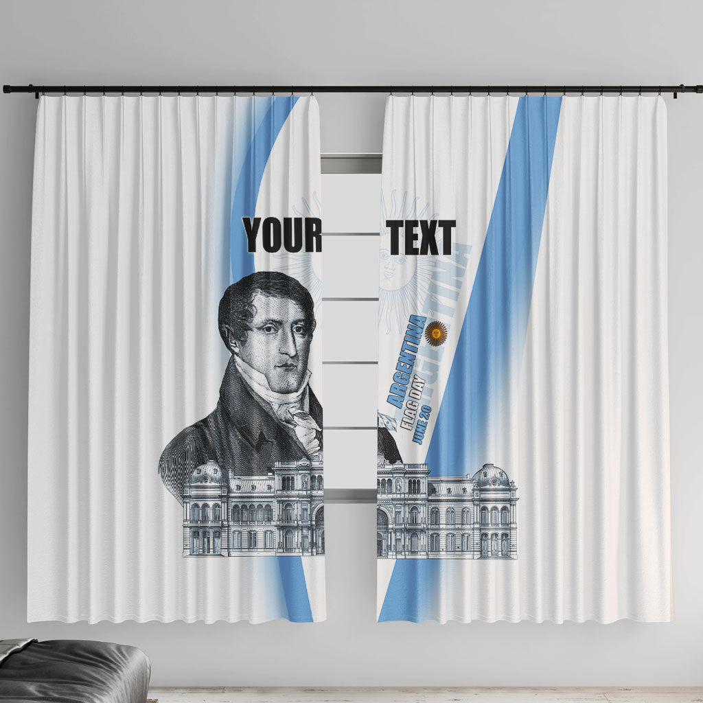 Custom Argentina Manuel Belgrano Window Curtain Flag Day - Patriotic Sun of May