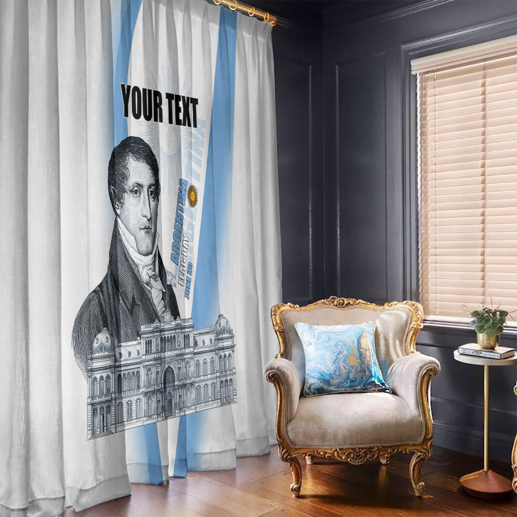 Custom Argentina Manuel Belgrano Window Curtain Flag Day - Patriotic Sun of May