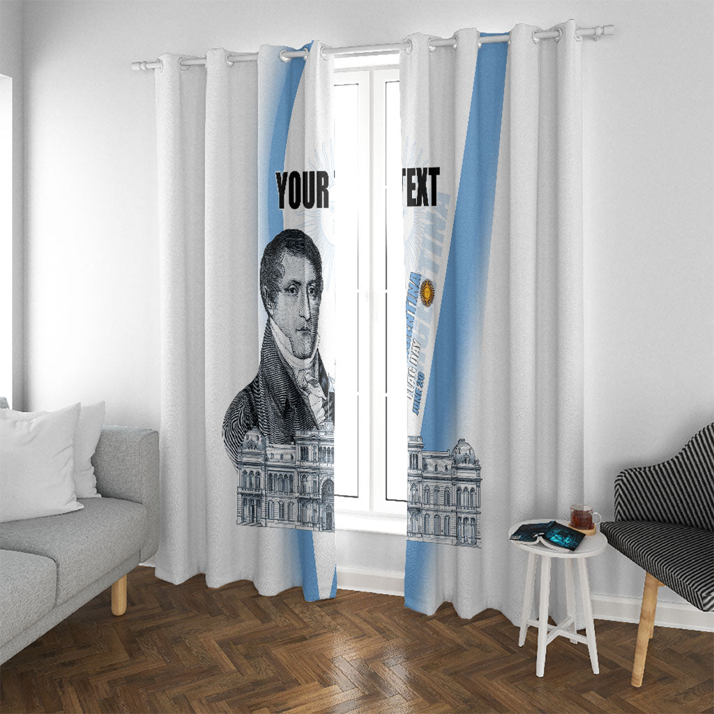 Custom Argentina Manuel Belgrano Window Curtain Flag Day - Patriotic Sun of May