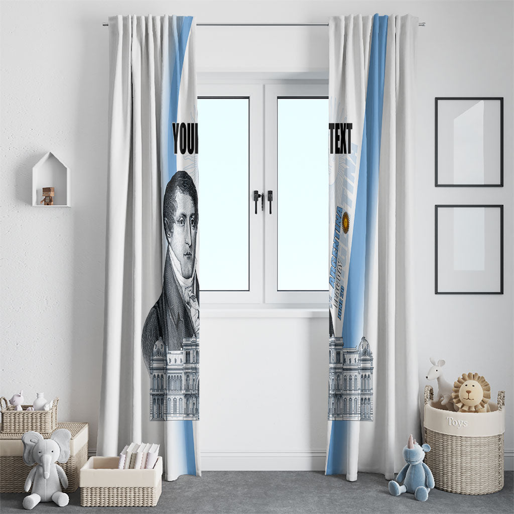Custom Argentina Manuel Belgrano Window Curtain Flag Day - Patriotic Sun of May