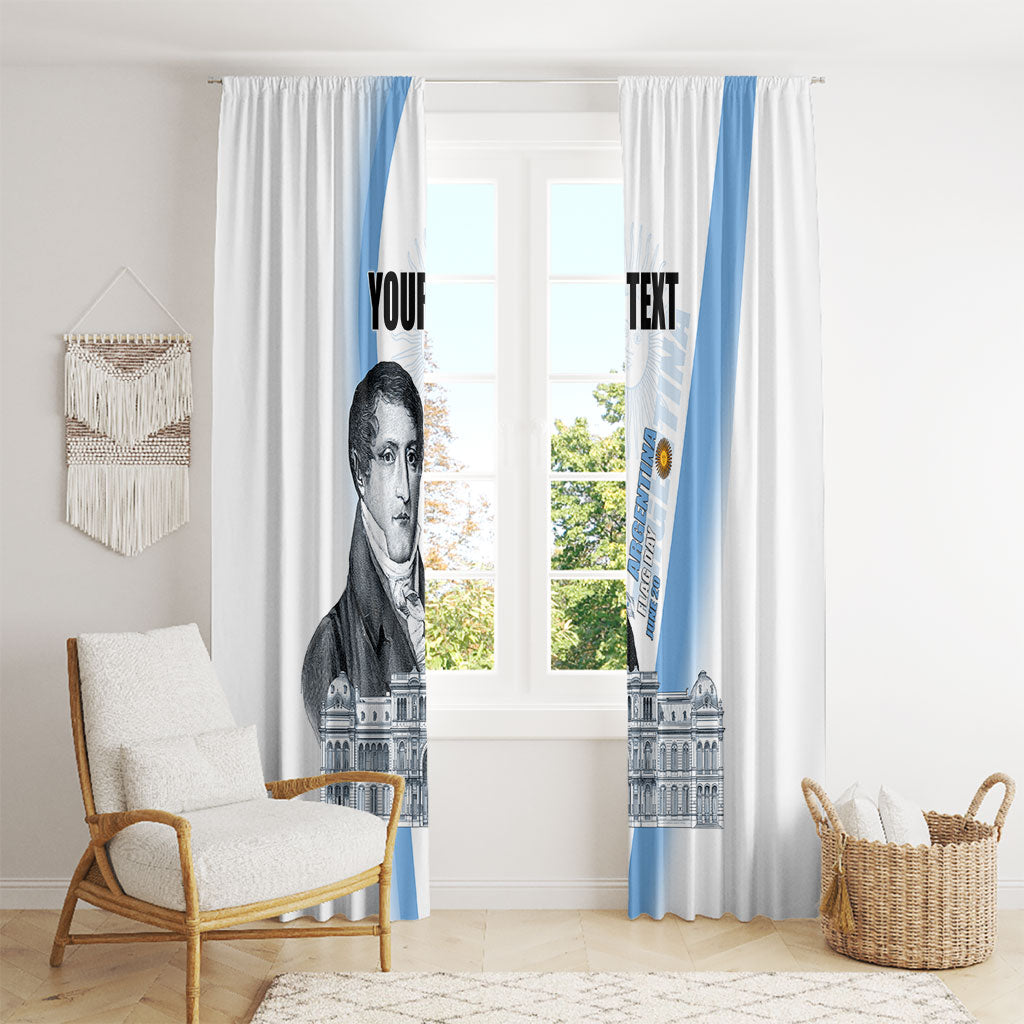 Custom Argentina Manuel Belgrano Window Curtain Flag Day - Patriotic Sun of May
