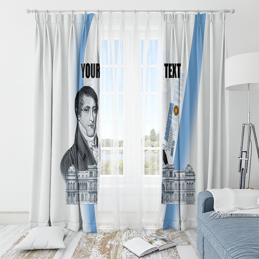 Custom Argentina Manuel Belgrano Window Curtain Flag Day - Patriotic Sun of May
