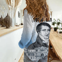 Custom Argentina Manuel Belgrano Women Casual Shirt Flag Day - Patriotic Sun of May