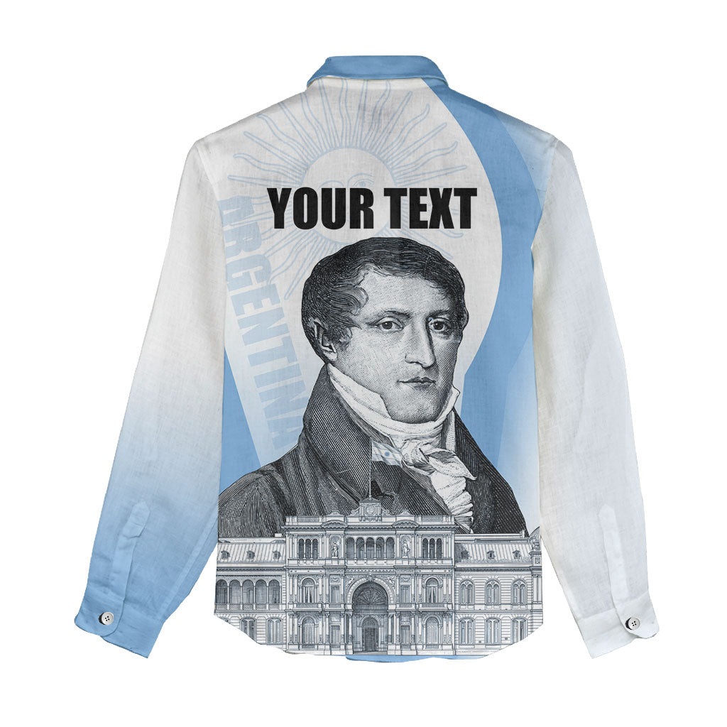 Custom Argentina Manuel Belgrano Women Casual Shirt Flag Day - Patriotic Sun of May