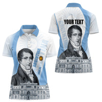 Custom Argentina Manuel Belgrano Women Polo Shirt Flag Day - Patriotic Sun of May