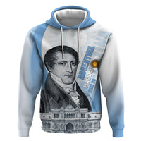 Custom Argentina Manuel Belgrano Zip Hoodie Flag Day - Patriotic Sun of May