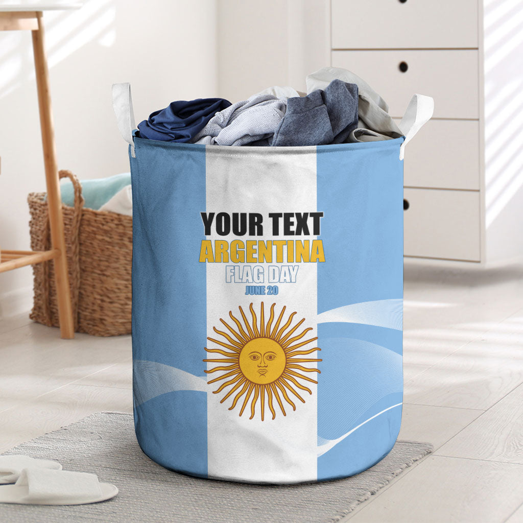 Personalized Argentina Flag Day Laundry Basket Sun Of May Sol De Mayo - National Emblem Patriotism