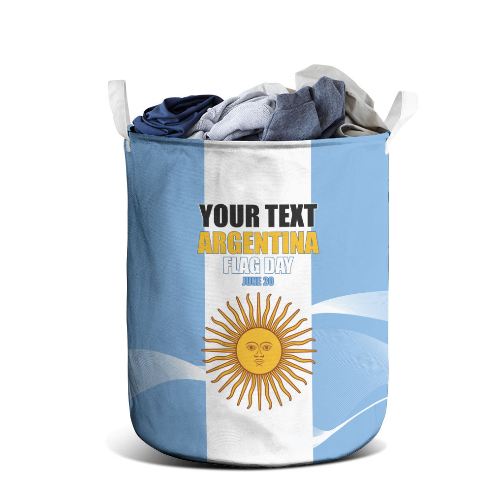 Personalized Argentina Flag Day Laundry Basket Sun Of May Sol De Mayo - National Emblem Patriotism