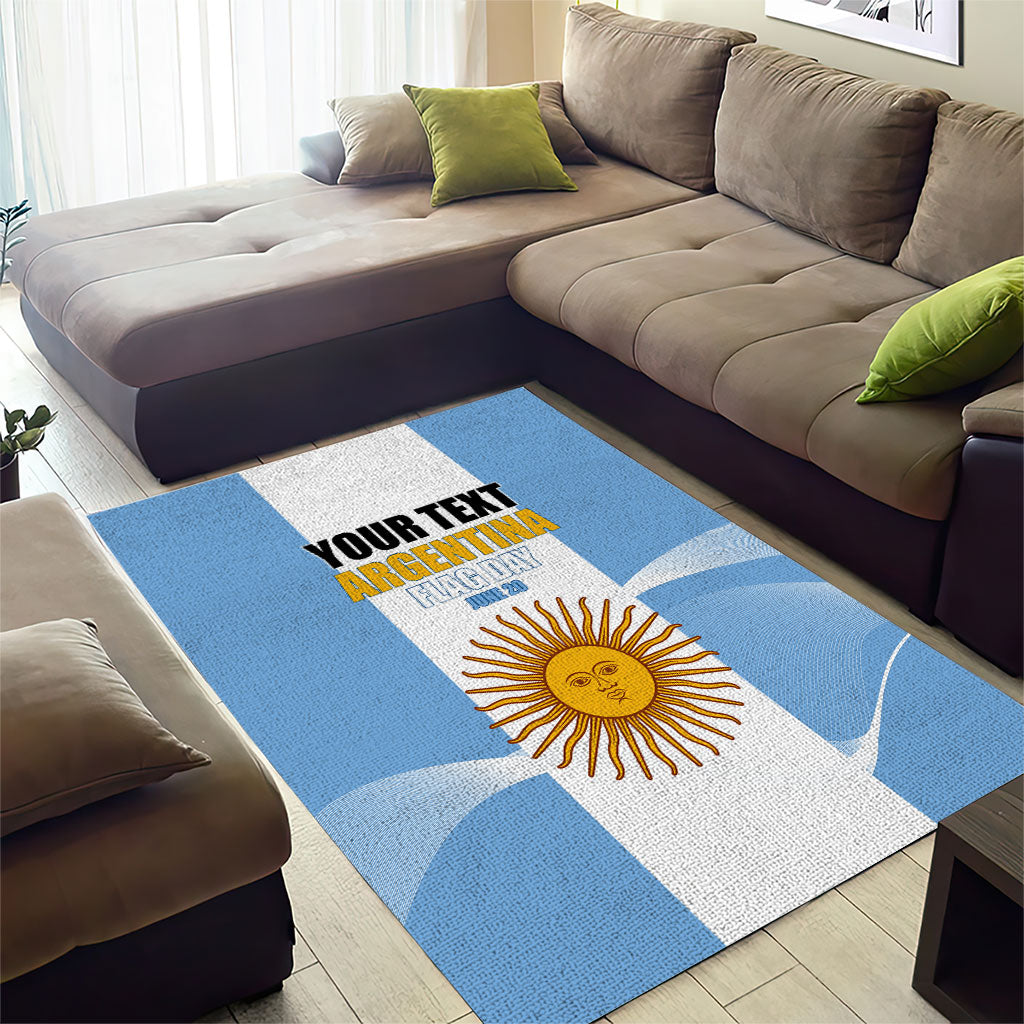 Personalized Argentina Flag Day Area Rug Sun Of May Sol De Mayo - National Emblem Patriotism