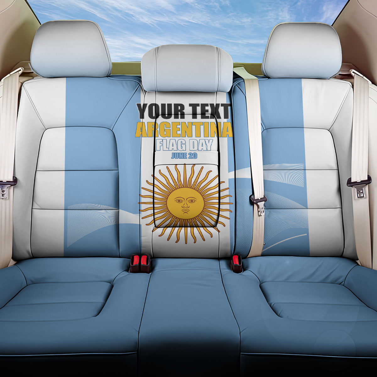 Personalized Argentina Flag Day Back Car Seat Cover Sun Of May Sol De Mayo - National Emblem Patriotism
