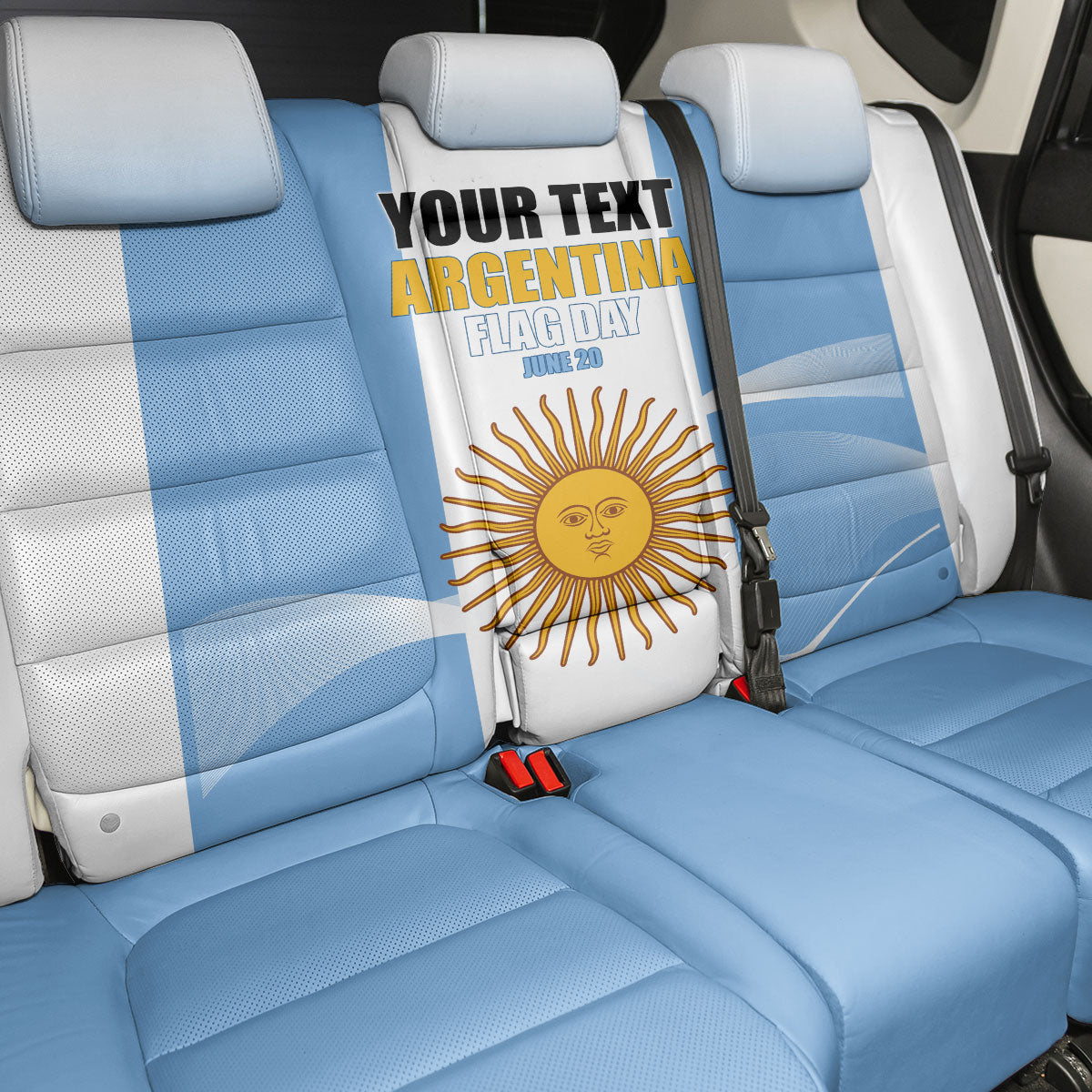 Personalized Argentina Flag Day Back Car Seat Cover Sun Of May Sol De Mayo - National Emblem Patriotism