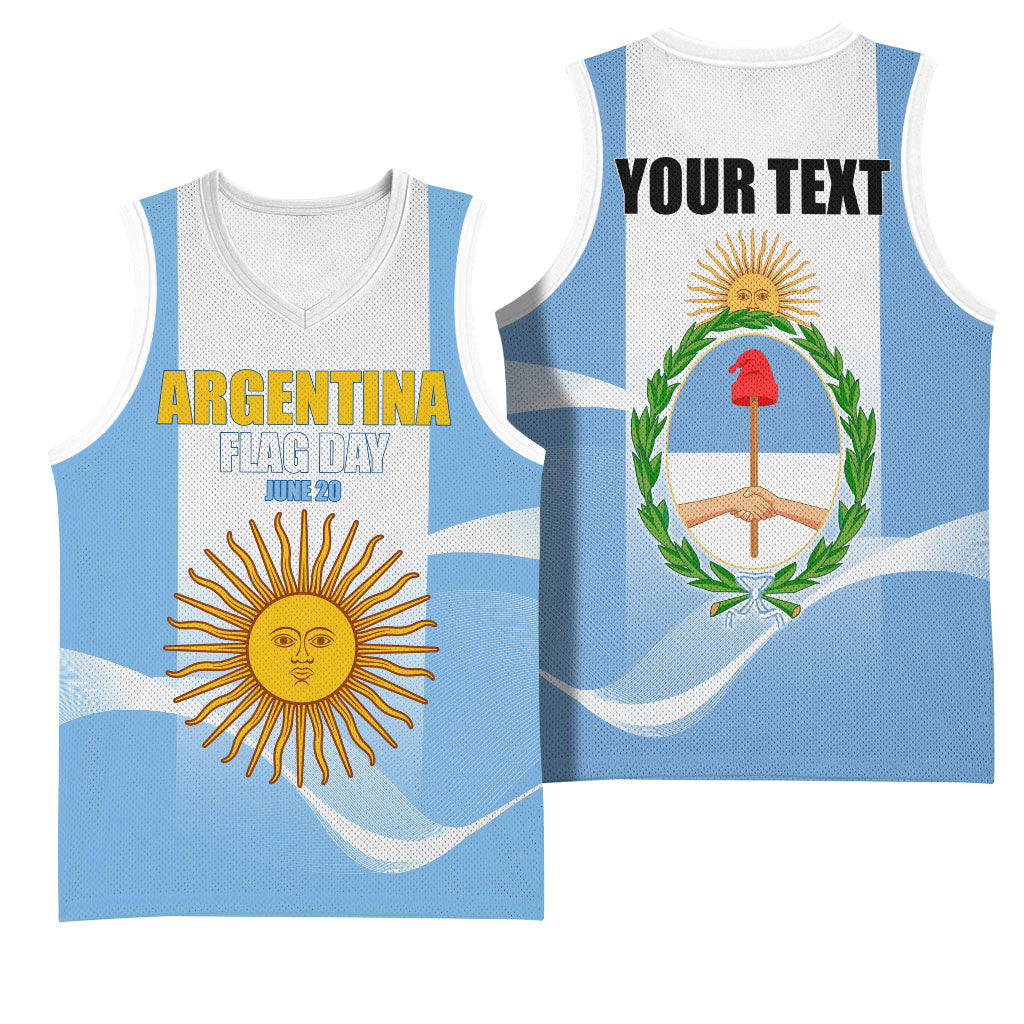 Personalized Argentina Flag Day Basketball Jersey Sun Of May Sol De Mayo - National Emblem Patriotism