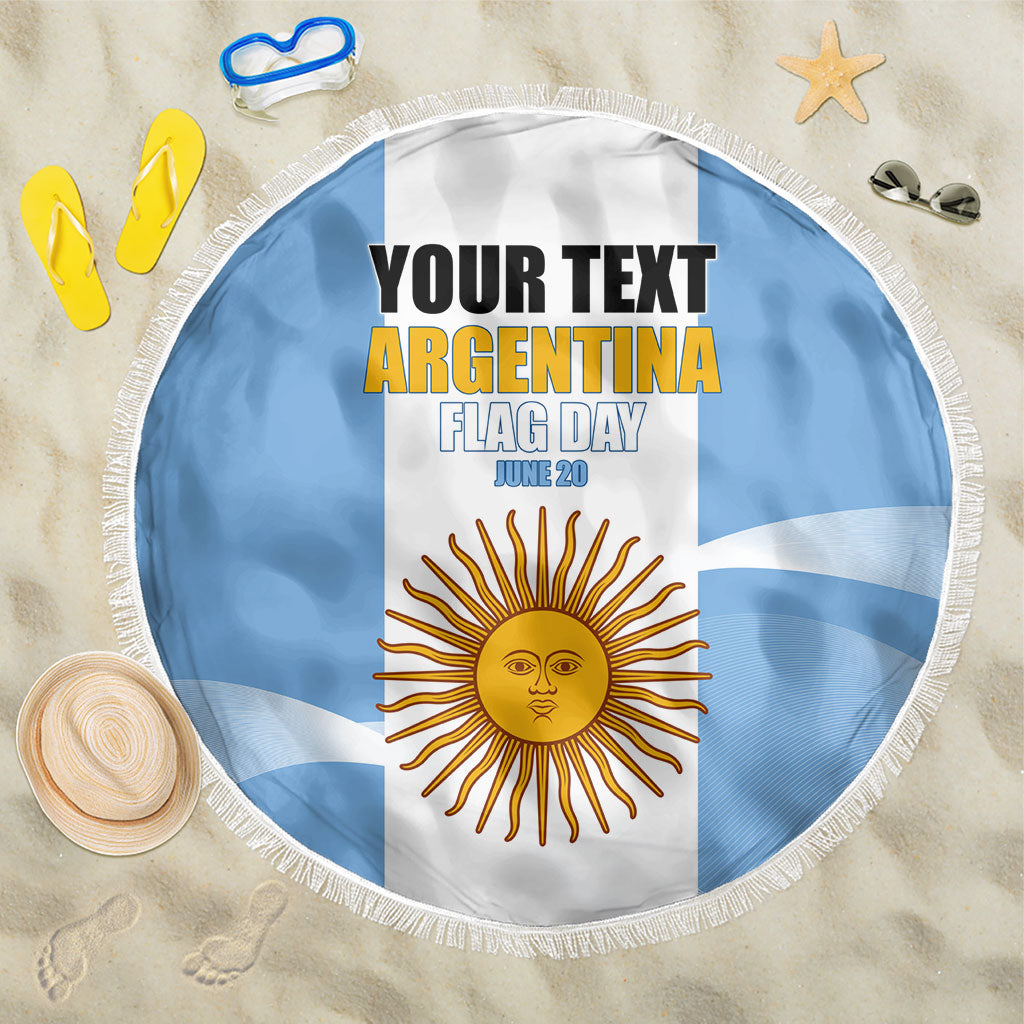 Personalized Argentina Flag Day Beach Blanket Sun Of May Sol De Mayo - National Emblem Patriotism