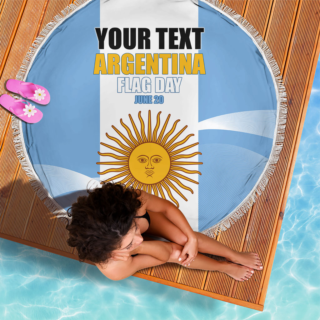 Personalized Argentina Flag Day Beach Blanket Sun Of May Sol De Mayo - National Emblem Patriotism