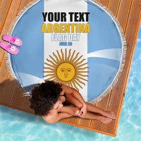 Personalized Argentina Flag Day Beach Blanket Sun Of May Sol De Mayo - National Emblem Patriotism