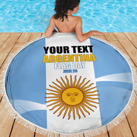 Personalized Argentina Flag Day Beach Blanket Sun Of May Sol De Mayo - National Emblem Patriotism