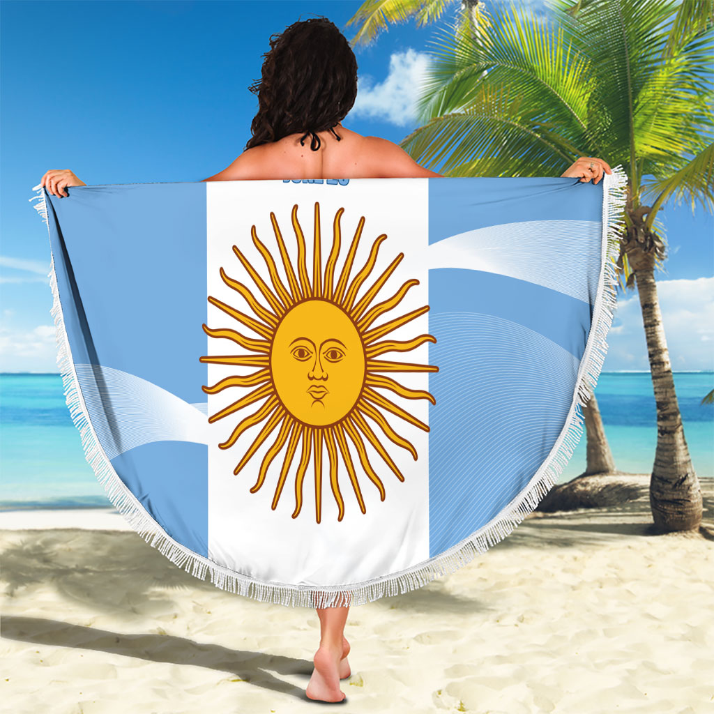 Personalized Argentina Flag Day Beach Blanket Sun Of May Sol De Mayo - National Emblem Patriotism