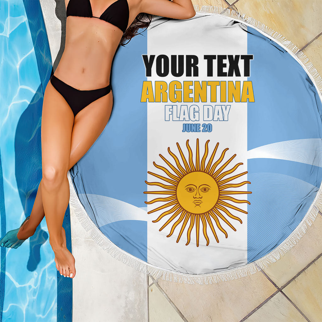Personalized Argentina Flag Day Beach Blanket Sun Of May Sol De Mayo - National Emblem Patriotism