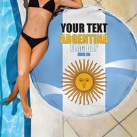 Personalized Argentina Flag Day Beach Blanket Sun Of May Sol De Mayo - National Emblem Patriotism