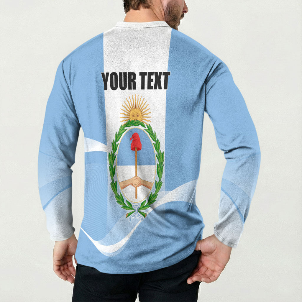 Personalized Argentina Flag Day Button Sweatshirt Sun Of May Sol De Mayo - National Emblem Patriotism