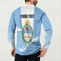 Personalized Argentina Flag Day Button Sweatshirt Sun Of May Sol De Mayo - National Emblem Patriotism