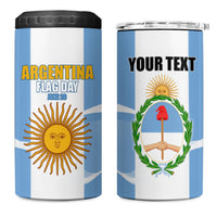 Personalized Argentina Flag Day 4 in 1 Can Cooler Tumbler Sun Of May Sol De Mayo - National Emblem Patriotism