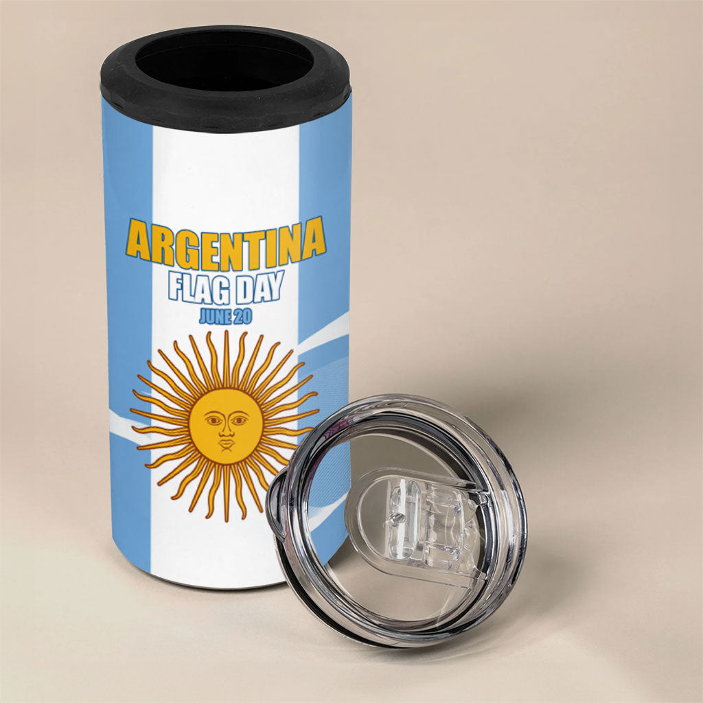 Personalized Argentina Flag Day 4 in 1 Can Cooler Tumbler Sun Of May Sol De Mayo - National Emblem Patriotism