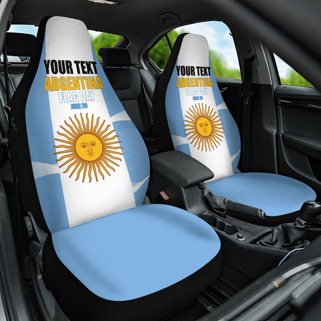 Personalized Argentina Flag Day Car Seat Cover Sun Of May Sol De Mayo - National Emblem Patriotism