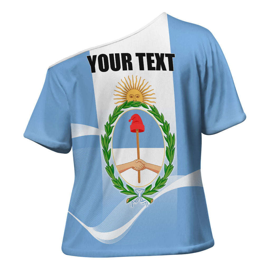 Personalized Argentina Flag Day Cross Shoulder Shirt Sun Of May Sol De Mayo - National Emblem Patriotism