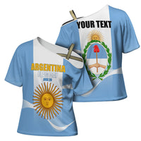 Personalized Argentina Flag Day Cross Shoulder Shirt Sun Of May Sol De Mayo - National Emblem Patriotism